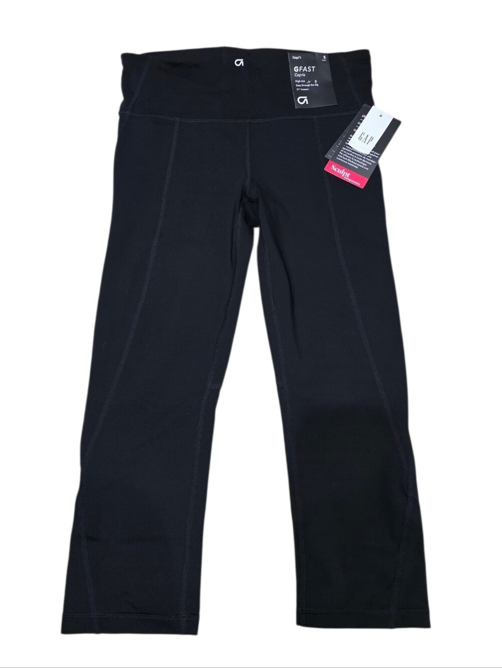 NWT GapFit GFast Sculpt Compression High Rise Capri Leggings Black Petite S